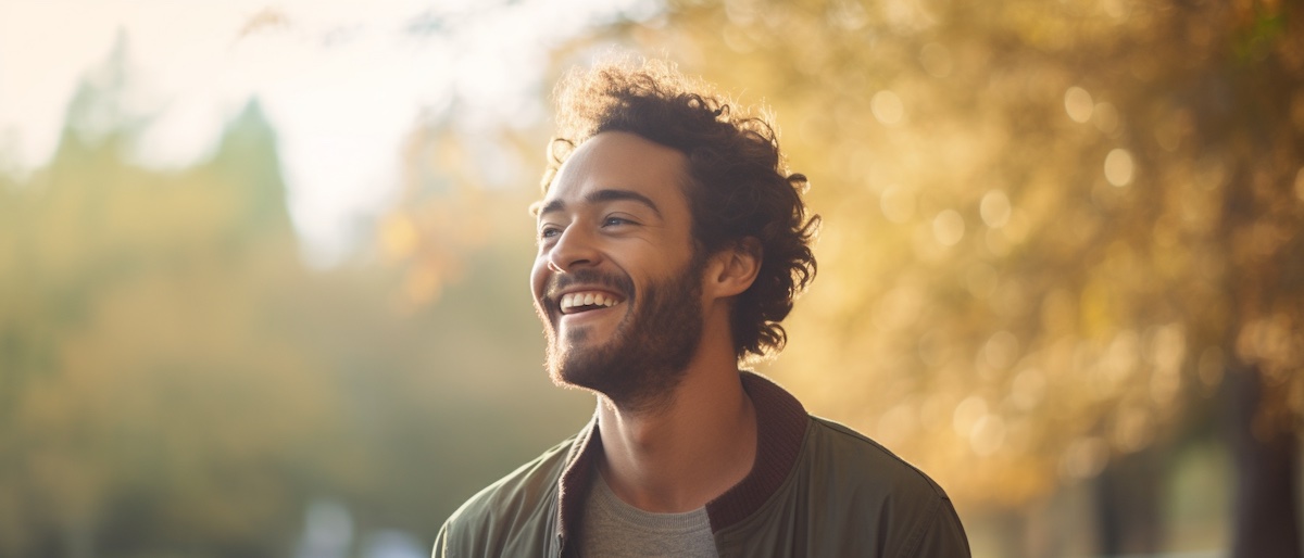 A man smiling outside